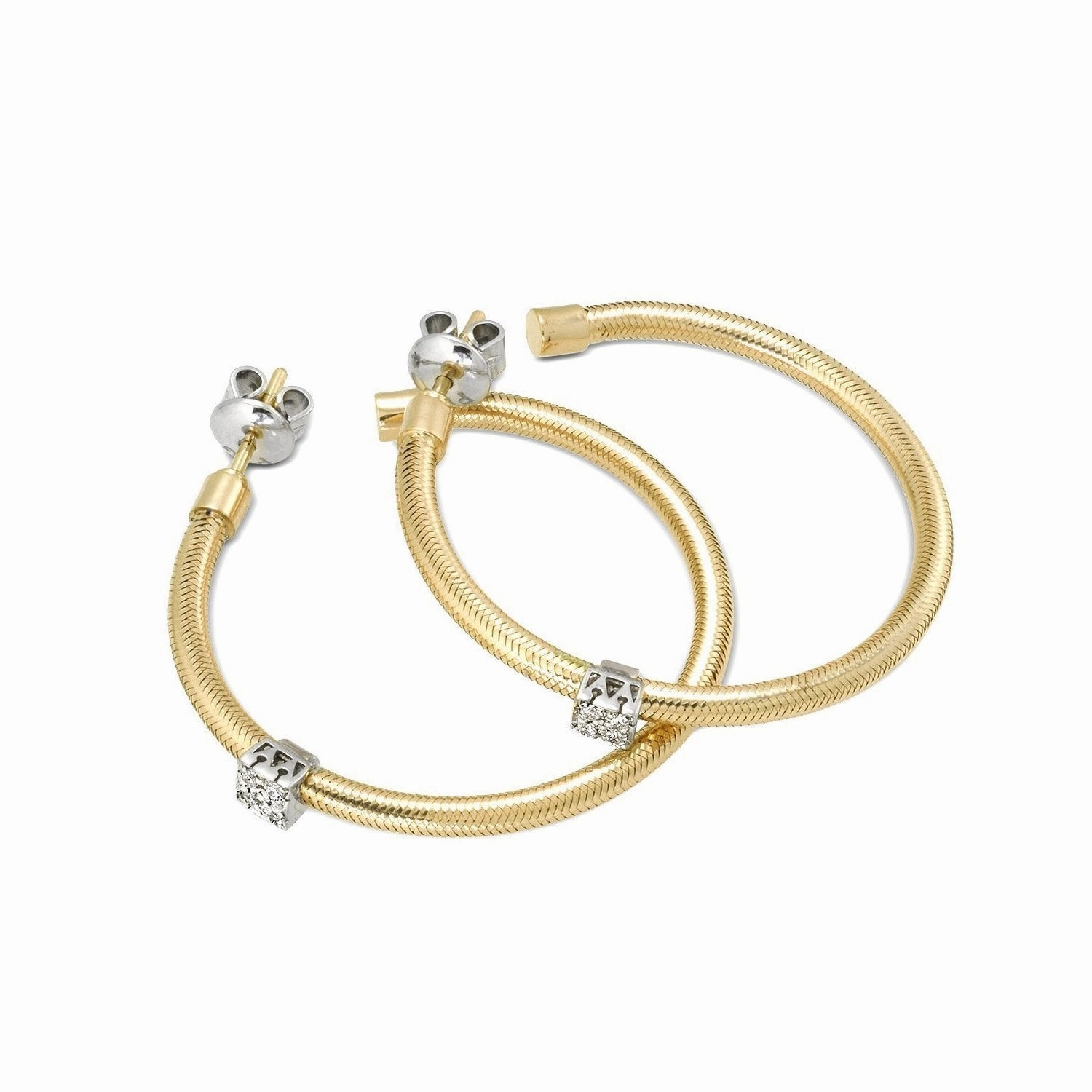 Ponte Vecchio Nobile 18ct Yellow Gold Diamond Hoop Earrings