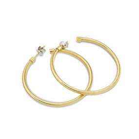Ponte Vecchio Nobile 18ct Yellow Gold Stainless Steel Hoop Earrings