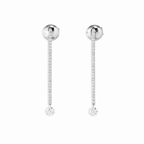 Ponte Vecchio Vega 18ct White Gold 0.54ct Diamond Bar Drop Earrings