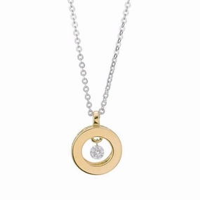 Ponte Vecchio Vega 18ct Yellow Gold Diamond Circle Necklace