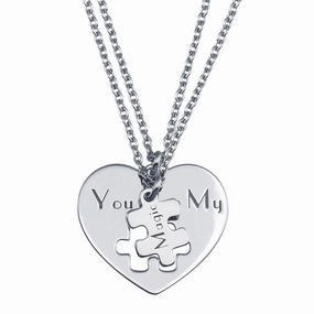 Rhodium Plated 925 Sterling Silver You Are My Magic Heart Pendant Necklace - SOP00166