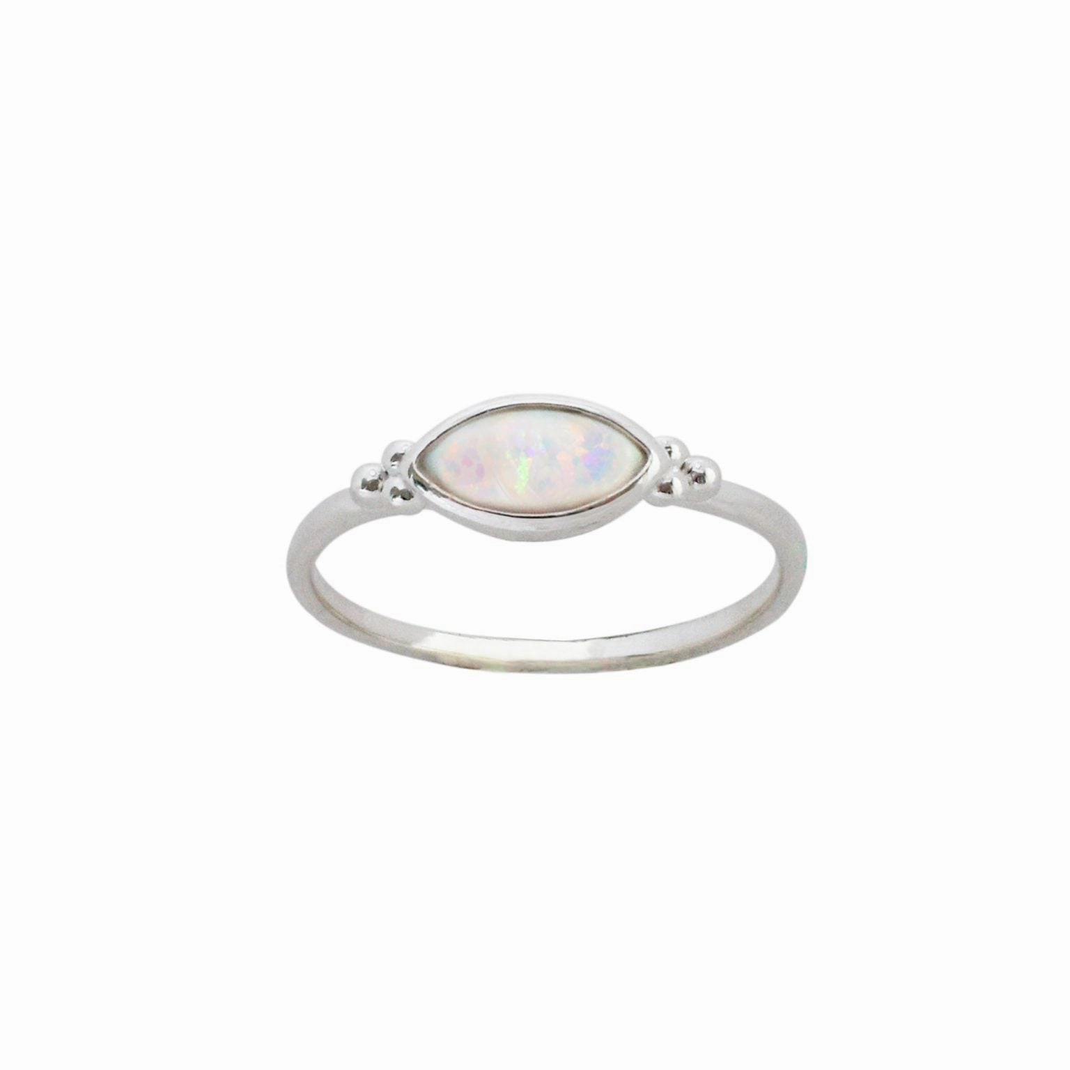 Ring - Marquise White Opalite