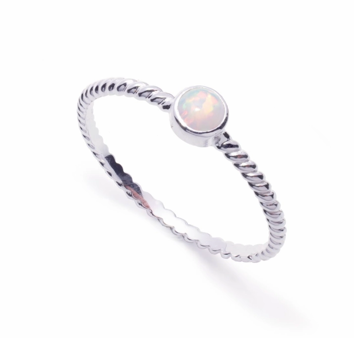 Ring - Round White Opalite