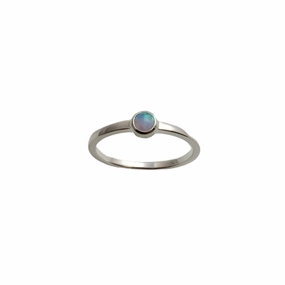 Ring - Silver Single Blue Round Opalite - variety of sizes available