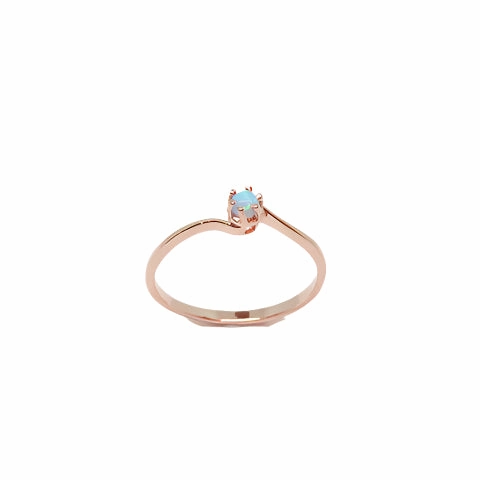 Ring - Single Blue Round Opalite
