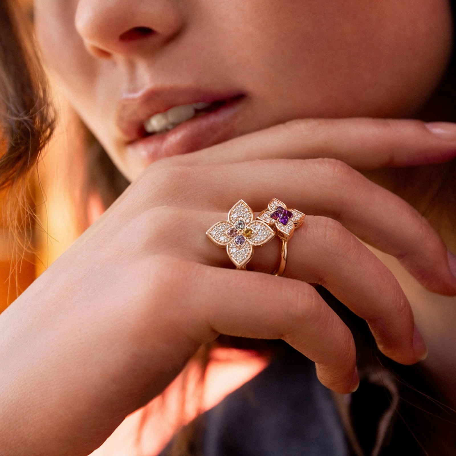 Roberto Coin 18ct Yellow Gold 0.38ct Diamond & Mixed Gemstones Venetian Princess Carnival Ring