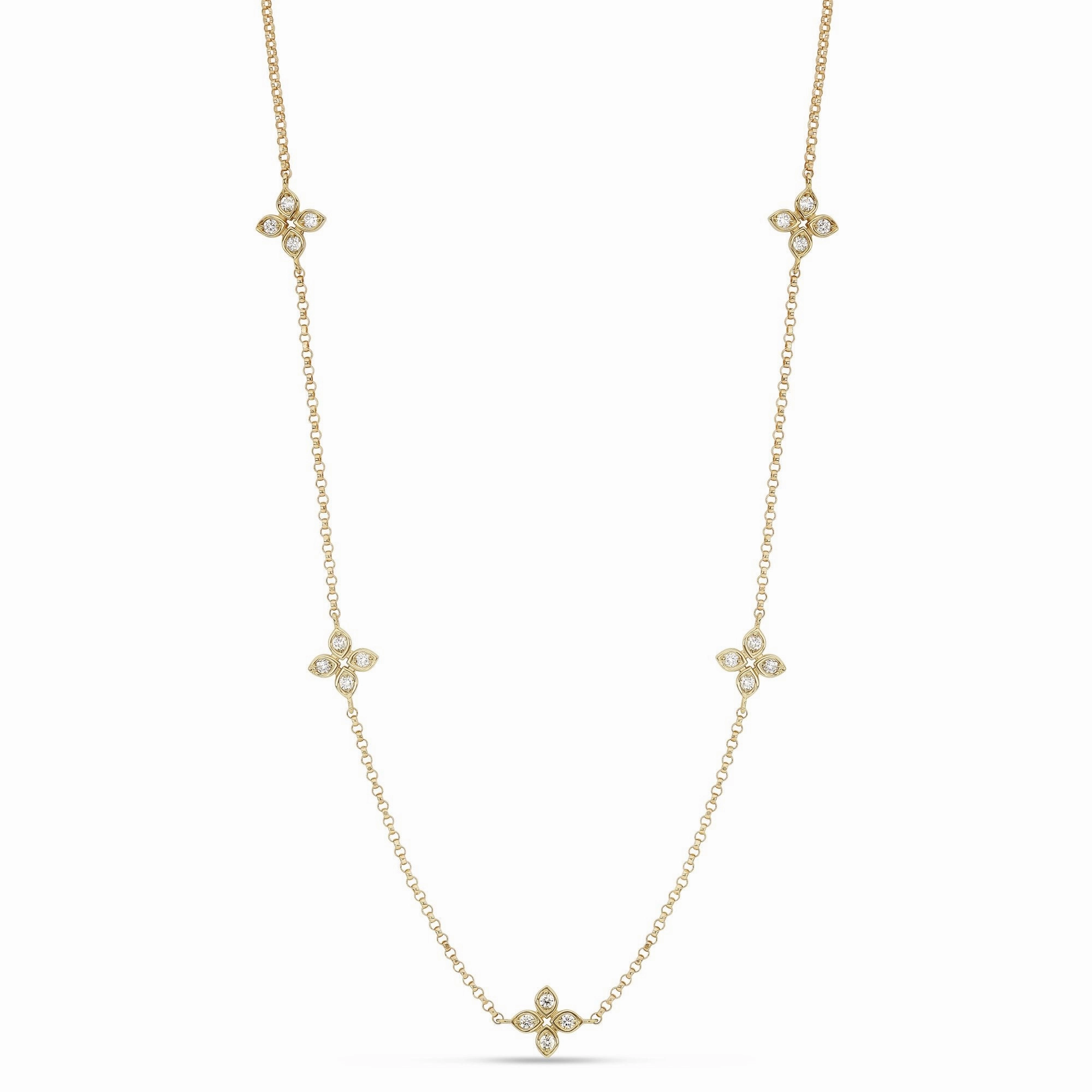Roberto Coin Love By The Yard 18ct Yellow Gold Diamond Necklace D