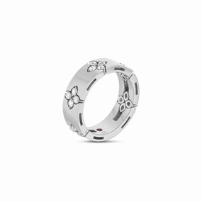 Roberto Coin Love in Verona 18ct White Gold Diamond 6mm Wide Ring