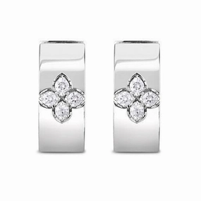Roberto Coin Love in Verona 18ct White Gold Diamond Large Hoop Earrings