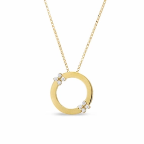 Roberto Coin Love in Verona 18ct Yellow Gold 0.19ct Diamond Pendant Necklace D