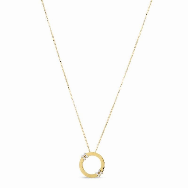 Roberto Coin Love in Verona 18ct Yellow Gold 0.19ct Diamond Pendant Necklace D