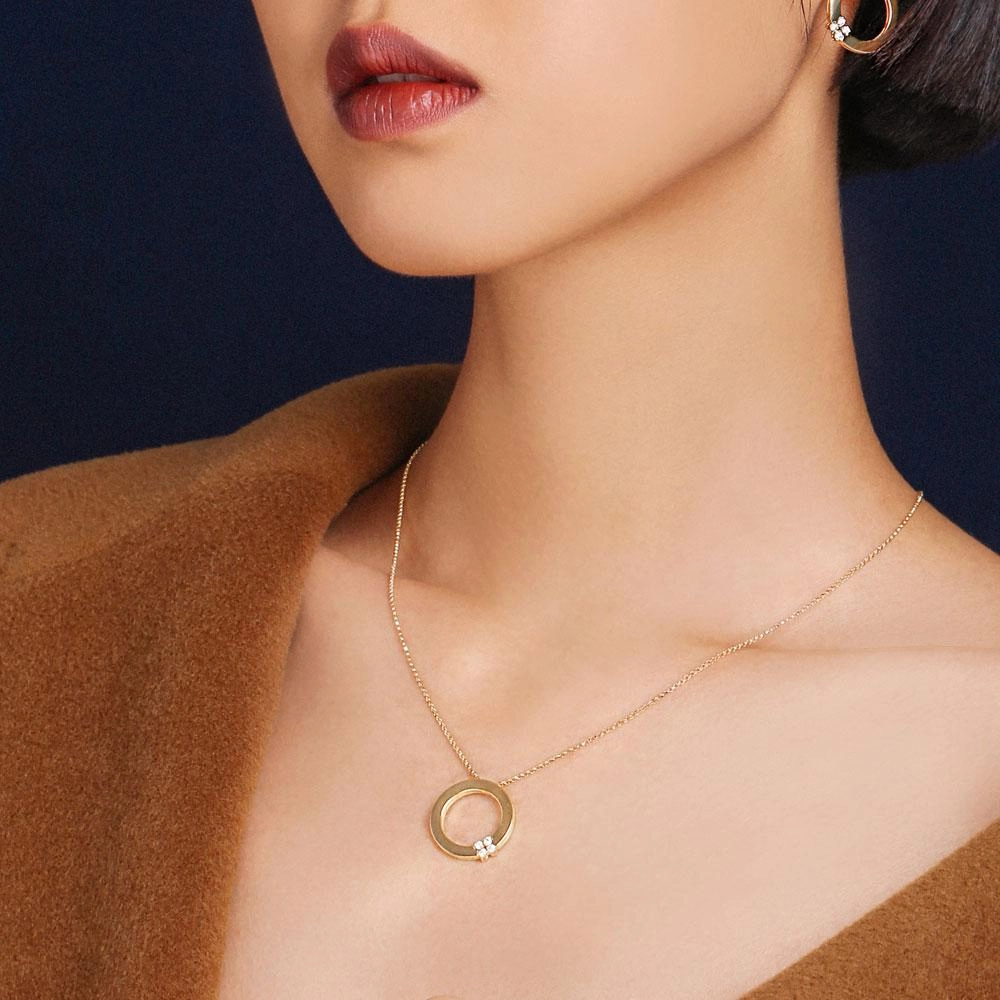Roberto Coin Love in Verona 18ct Yellow Gold Diamond Pendant Necklace