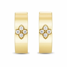 Roberto Coin Love in Verona 18ct Yellow Gold Diamond Small Hoop Earrings