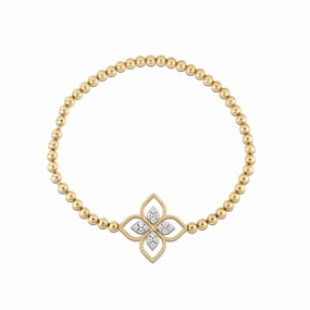 Roberto Coin Princess Flower Dubai 18ct Yellow Gold Diamond Bracelet D
