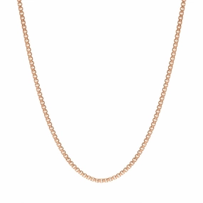 Rose Gold Plated Sterling Silver 30 Inch Box Chain