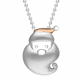 Rose Gold Plated Sterling Silver Santa Face Necklace
