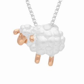 Rose Gold Plated Sterling Silver Sheep Necklace D