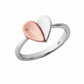 Rose Gold Sterling Silver Plated Split Heart Ring