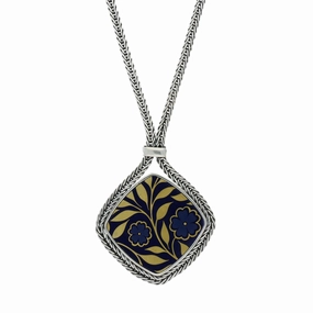 Royal Crown Derby Sudbury Sterling Silver Foxtail Cushion Necklace