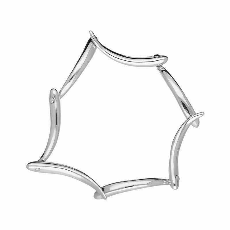 Sarah Jordan Sterling Silver Adagio 7 Long Wave Link Bracelet