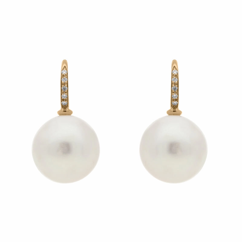 Schoeffel Happy Days 18ct Rose Gold Pearl Diamond Drop Earrings