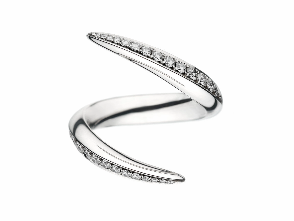Shaun Leane 18ct White Gold 0.61ct Diamond Crossover Aerial Ring
