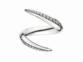 Shaun Leane 18ct White Gold 0.61ct Diamond Crossover Aerial Ring