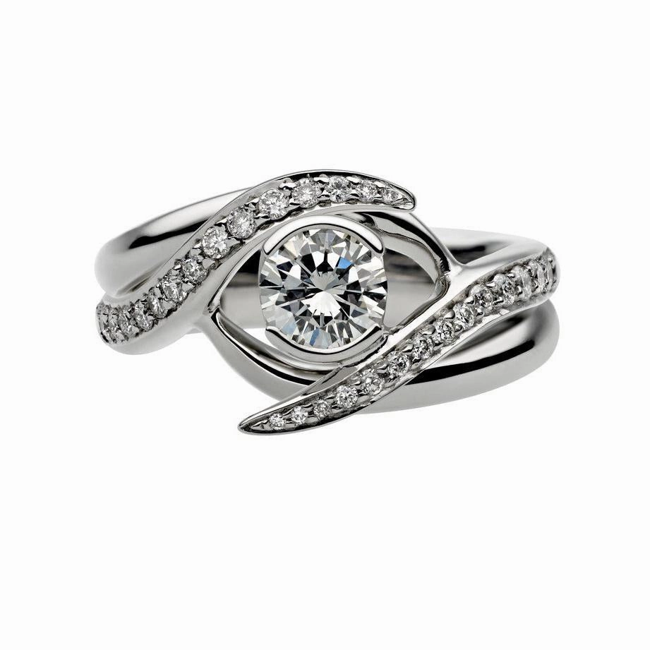 Shaun Leane 18ct White Gold Inward Interlocking Ring Set
