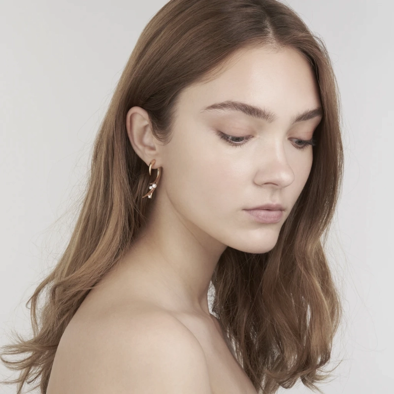 Shaun Leane 18ct Yellow Gold Plated Sterling Silver White Pearl Hooked Pearl Large Earrings