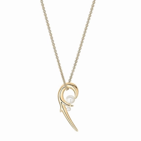 Shaun Leane 18ct Yellow Gold Plated Sterling Silver White Pearl Hooked Pearl Necklace