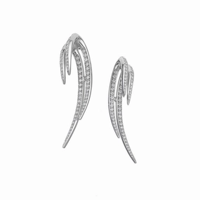 Shaun Leane Armis 18ct White Gold Diamond Pave Double Hook Earrings