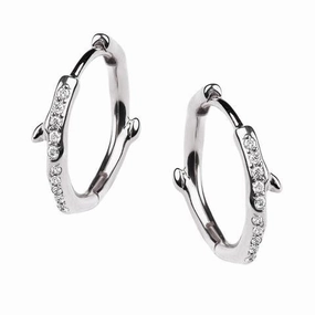 Shaun Leane Cherry Blossom Sterling Silver 0.12ct Diamond Hoop Earrings