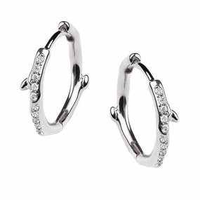 Shaun Leane Cherry Blossom Sterling Silver 0.12ct Diamond Hoop Earrings