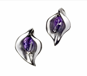 Shaun Leane Earrings Amethyst Lilly Stud Silver