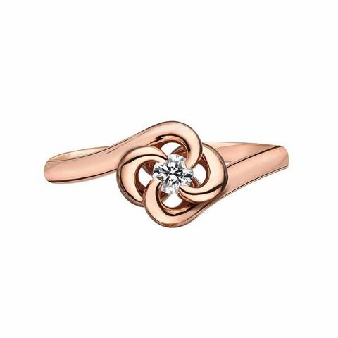 Shaun Leane Entwined 18ct Rose Gold 0.10ct Diamond Petal Ring