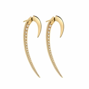 Shaun Leane Hook 18ct Yellow Gold 1.50ct Diamond Large Earrings