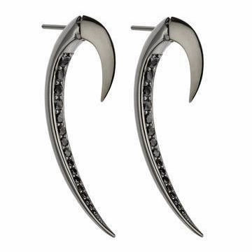 Shaun Leane Hook Sterling Silver Black Rhodium Spinel Size 1 Earrings