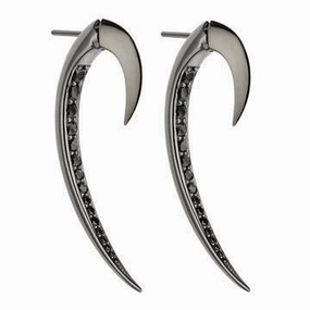 Shaun Leane Hook Sterling Silver Black Rhodium Spinel Size 1 Earrings