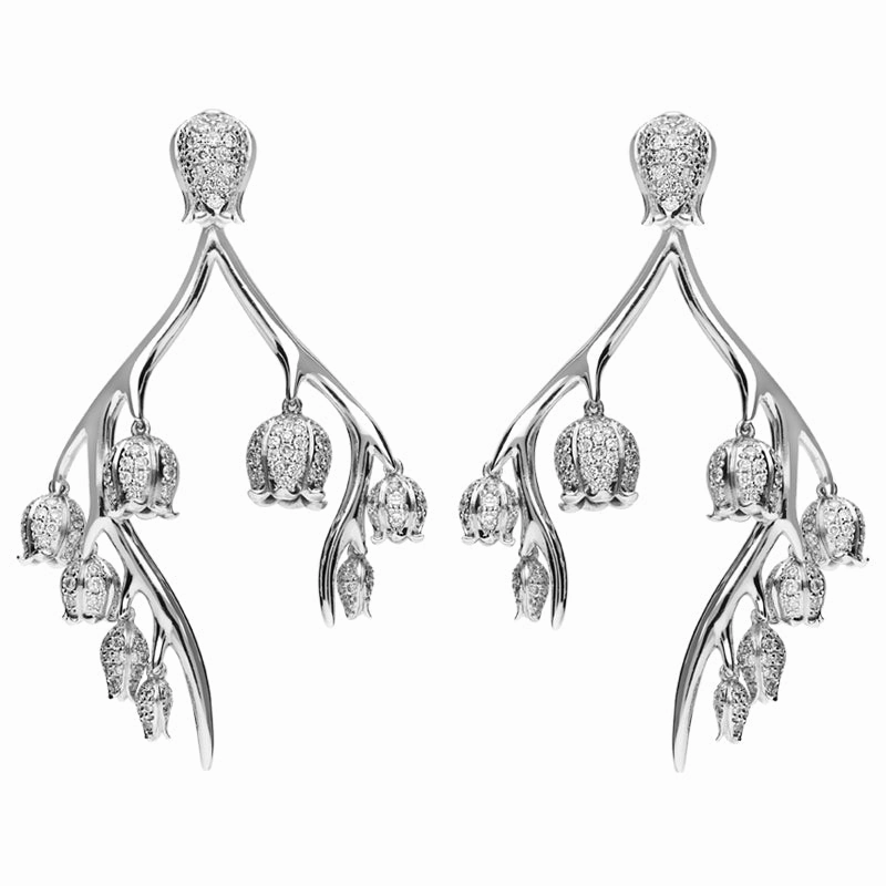 Shaun Leane Maybell Branch 18ct White Gold 2.65ct Diamond Earrings D