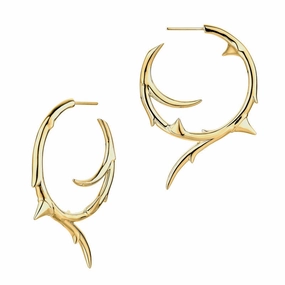 Shaun Leane Rose Thorn 18ct Yellow Gold Plated Sterling Silver Large Hoop Earrings
