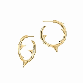 Shaun Leane Rose Thorn 18ct Yellow Gold Plated Sterling Silver Medium Hoop Earrings