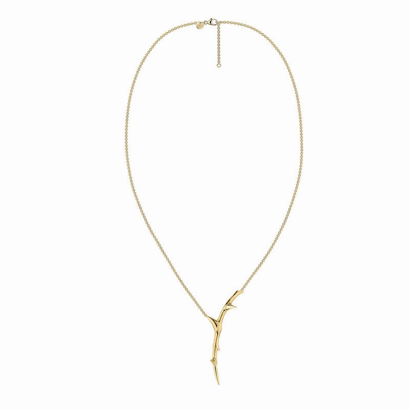 Shaun Leane Rose Thorn 18ct Yellow Gold Plated Sterling Silver Single Drop Pendant