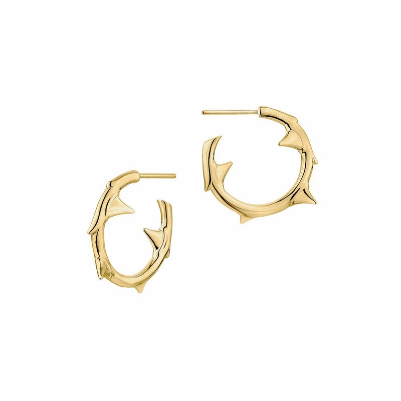 Shaun Leane Rose Thorn 18ct Yellow Gold Plated Sterling Silver Small Hoop Earrings