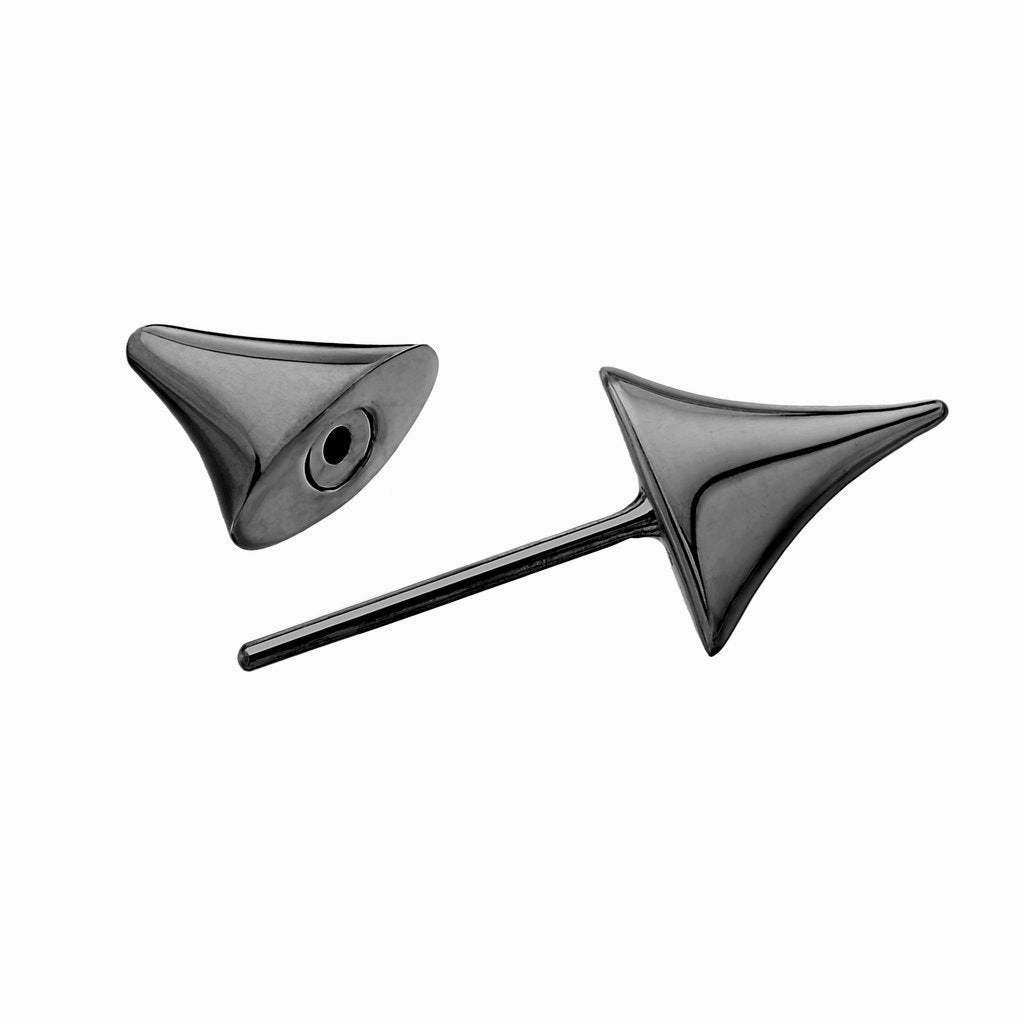 Shaun Leane Rose Thorn Single Sterling Silver Black Rhodium Medium Bar Earring