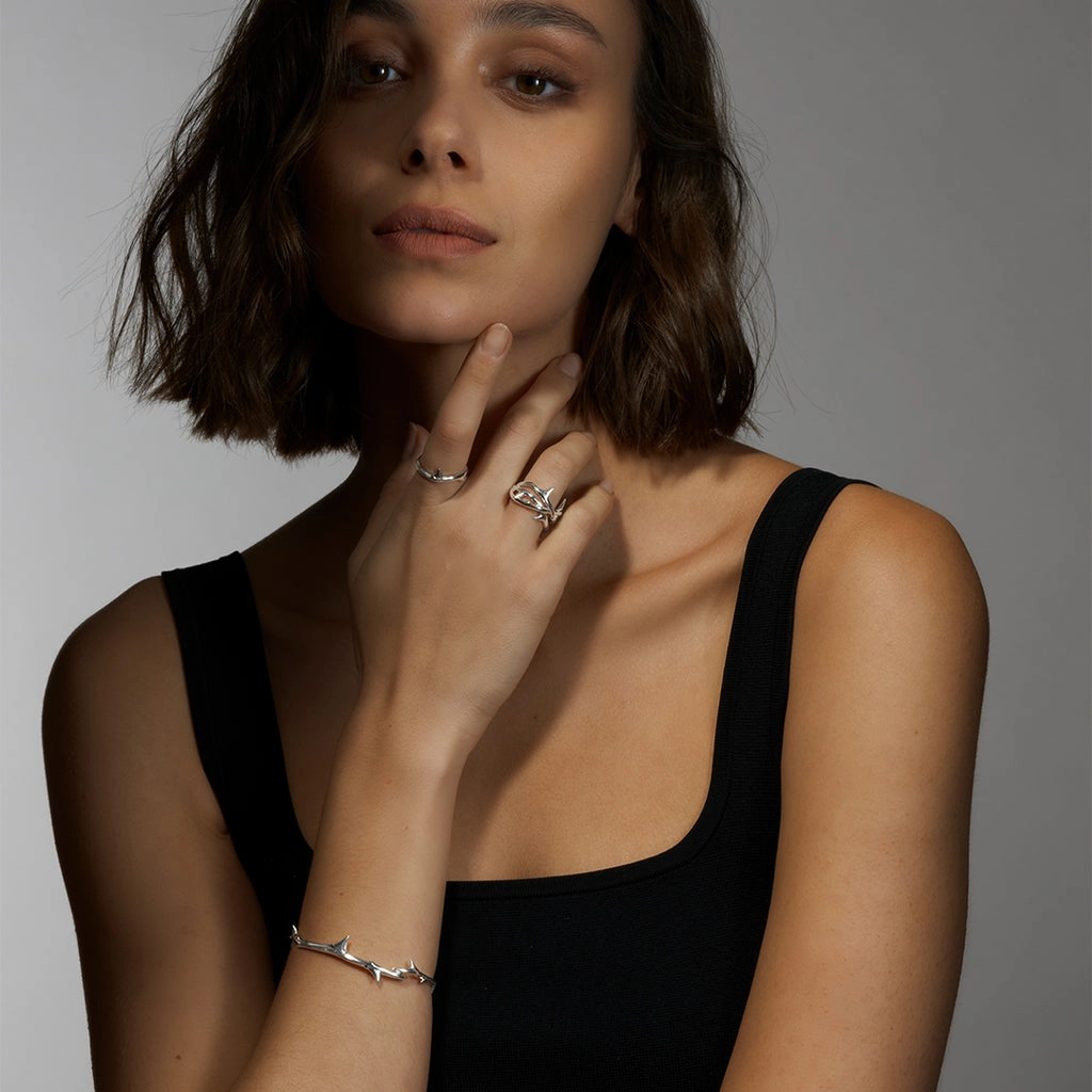 Shaun Leane Rose Thorn Sterling Silver Linked Bracelet