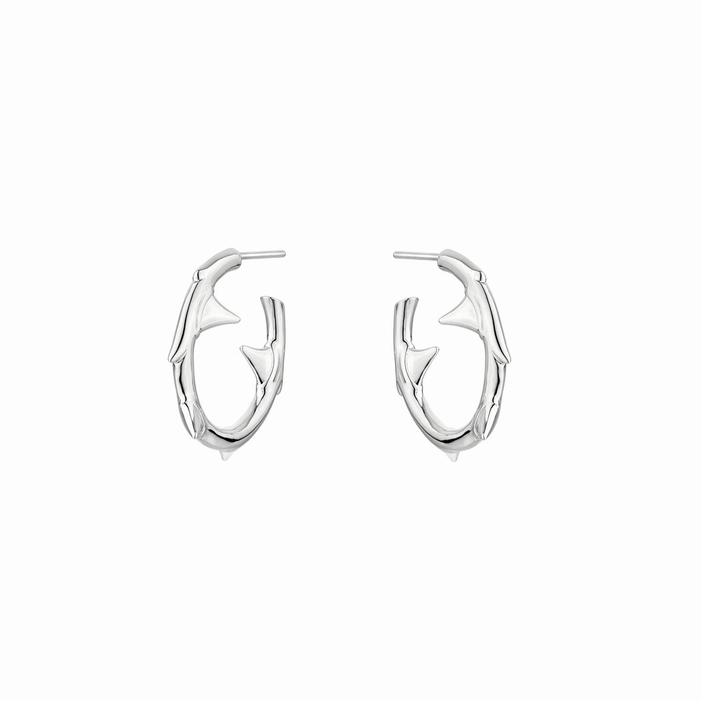 Shaun Leane Rose Thorn Sterling Silver Small Hoop Earrings