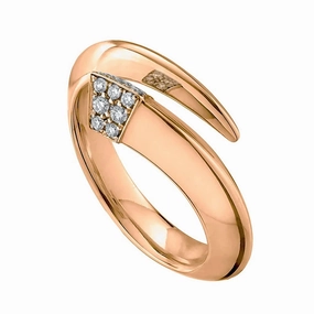 Shaun Leane Sabre 18ct Rose Gold Plated Sterling Silver Diamond Tusk Ring D