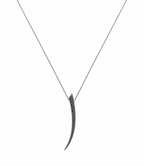Shaun Leane Sabre 18ct White Gold Black Diamond Medium Necklace