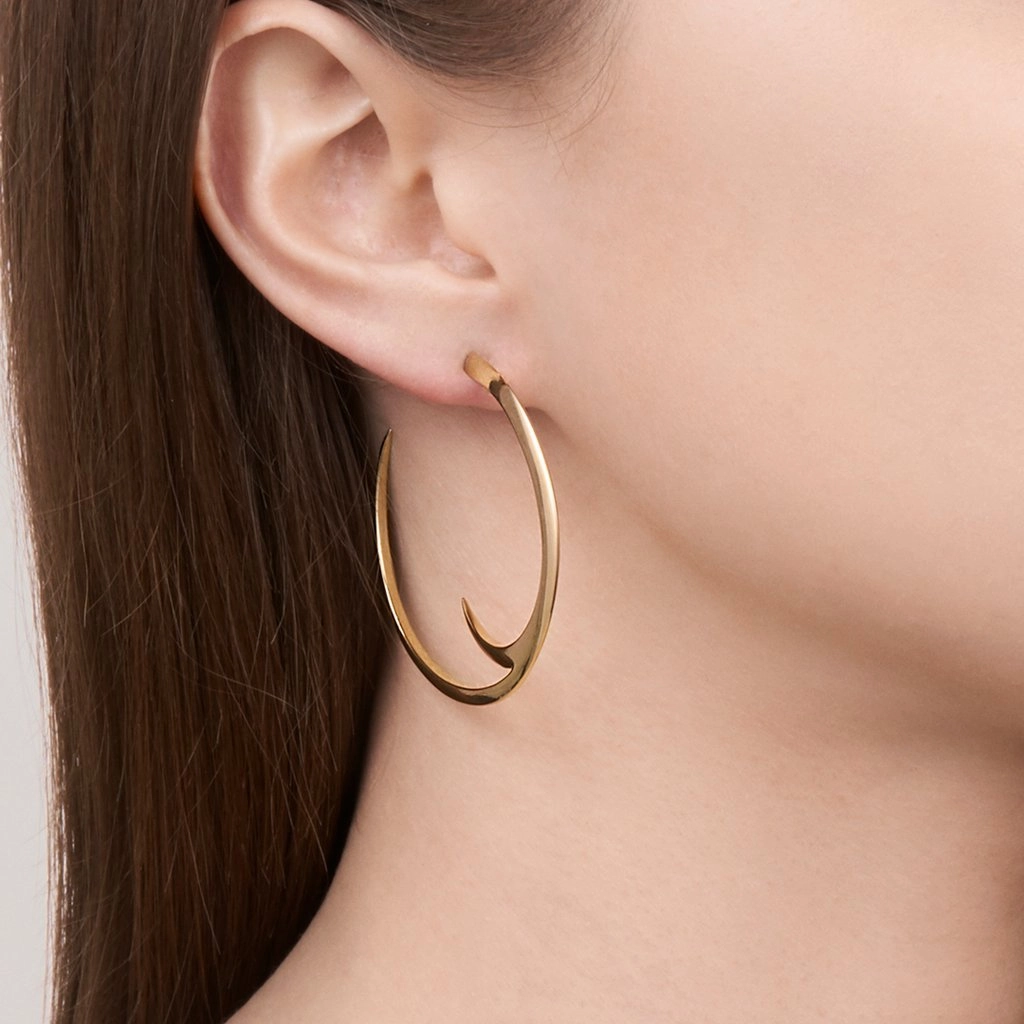 Shaun Leane Sabre 18ct Yellow Gold Plated Sterling Silver Cat Claw Statement Hoop Earrings