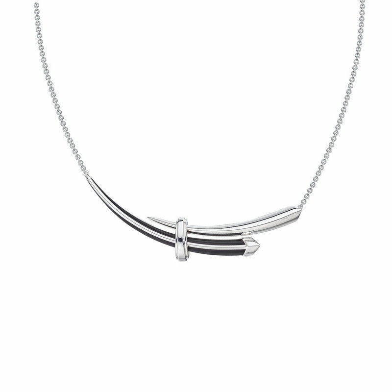 Shaun Leane Sabre Deco Sterling Silver Ceramic Horizontal Necklace